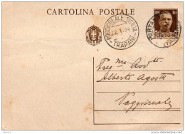 1934   CARTOLINA CON ANNULLO  POGGIOREALE SICILIA TRAPANI - Stamped Stationery