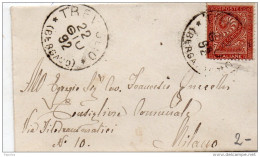 1892  LETTERA CON ANNULLO  TREVIGLIO BERGAMO - Marcofilie