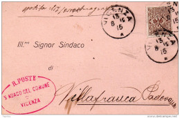 1912 CARTOLINA CON ANNULLO VICENZA - Poststempel