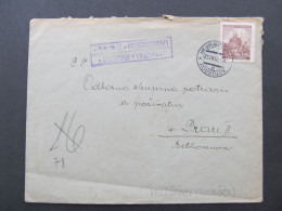 BRIEF Rousínov - Praha Postablage Poštovna Velešovice 1942 K. Hnízdil  // P9872 - Cartas & Documentos