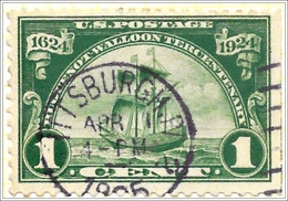 # 614 - 1924 1c Huguenot-Walloon Tercentenary: Ship Nieu Nederland Used - Used Stamps