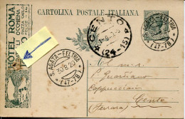 X0560 Italia,stationery Card Circuled 1920 With Advertising Hotel Roma Fratelli Occhiena Torino - Entiers Postaux
