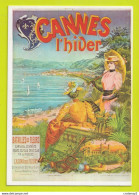06 CANNES L'Hiver Reproduction Affiche Batailles De Fleurs Carnaval D'enfants Tennis Croket Criket Club N°3039 VOIR DOS - Cannes