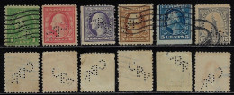 USA United States 1912/1954 6 Stamp With Perfin CBR By C. B. Richard & Company From New York Lochung Perfore - Perfin