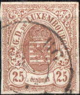 Luxemburg 1859 25 C Brown - 1859-1880 Armarios