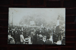 30 - NIMES , 1907 : Carte Photo De La Manifestation Viticole , 1er Rang La Délégation Et Le Le Drapeau De CAUSSINIJOULS - Nîmes
