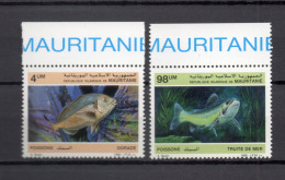 MAURITANIE  N° 592 + 593   NEUFS SANS CHARNIERE   COTE 7.50€    POISSON ANIMAUX FAUNE - Mauritanië (1960-...)