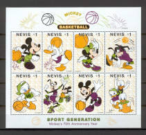 Disney Nevis 1998 Basketball Sheetlet #1 MNH - Disney