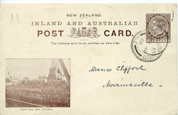 X0562 New Zealand,circuled Postcard 1902, Showing From Ship "good Bye New Zealand" - Ganzsachen