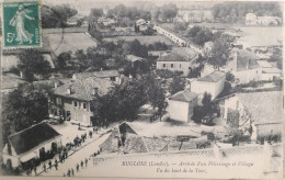 C. P. A. : 40 : BUGLOSE : Arrivée D'un Pélerinage Et Village; Vu Du Haut De La Tour, Timbre En 1909 - Other & Unclassified