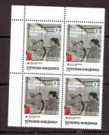 North Macedonia 2018 Chariti Stamp  RED CROSS  Block Of 4 Mi.No.180 MNH - Macédoine Du Nord