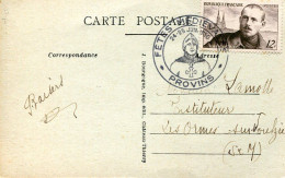 X0563 France,special Postmark Provins 1950 Fetes Medievales,medieval Festivals,mittelalterliche Feste - Briefe U. Dokumente