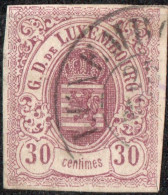 Luxemburg 1859 30 C Lilac Red - 1859-1880 Wapenschild