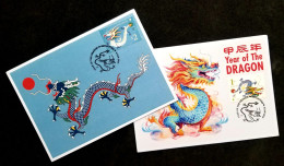 Singapore Year Of The Dragon 2024 Lunar Chinese Zodiac (maxicard) *rare - Singapour (1959-...)