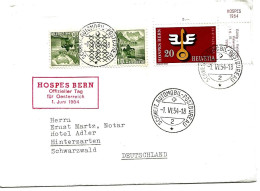 112 - 32 - Enveloppe Avec Oblit Spéciale "Hospes Bern Offizieller Tag Für Oesterreich 1954" - Marcophilie