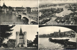 12921517 Basel BS Mittlere Rheinbruecke Und Martinskirche Spalentor Kleinhuening - Autres & Non Classés