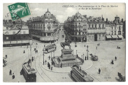 45 Orleans - Vue Panorazmique De La Place Du Martroi Et Rue De La Republique - Orleans