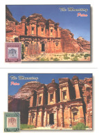 JORDAN POATCARD - PETRA WITH STAMPS - Giordania