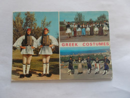 GREEK COSTUMES ( GRECE GREECE HELLAS ) MULTIVUES COSTUMES NATIONAUX BEAU TIMBRE - Grecia