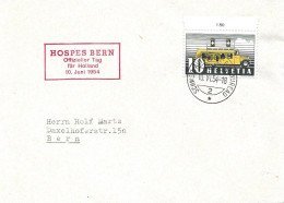 112 - 35 - Enveloppe Avec Oblit Spéciale "Hospes Bern Offizieller Tag Für Holland 1954" - Marcofilia