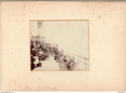 BATEAU STEAMER SUSSEX DE NEW-HAVEN A DIEPPE  FIN 19e PHOTO ORIGINALE DE 8.50X7 CM COLLEE SUR CARTON 18X13CM - Alte (vor 1900)