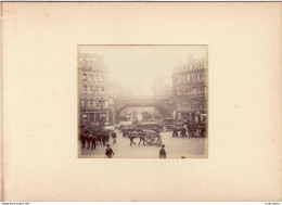 LONDRES CARREFOUR DE LUDGATE  FIN 19e PHOTO ORIGINALE DE 8.50X7 CM COLLEE SUR CARTON 18X13CM - Oud (voor 1900)