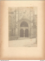 QUIMPERLE PORTAIL EGLISE NOTRE DAME FIN 19em PHOTO ORIGINALE SUR CARTON 23x18CM FORMAT PHOTO 16X12CM - Oud (voor 1900)