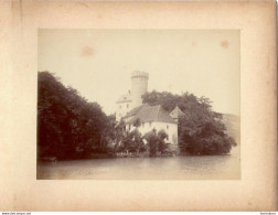 LAC D'ANNECY CHATEAU DE DUINGT FIN 19em PHOTO ORIGINALE SUR CARTON 23x18CM FORMAT PHOTO 16X12CM - Old (before 1900)