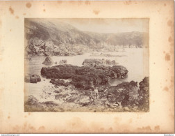 BAIE DU MOULIN HUET GUERNESEY FIN 19em EPOQUE AUGUSTE RENOIR  PHOTO ORIGINALE SUR CARTON 23x18CM FORMAT PHOTO 16X12CM R1 - Old (before 1900)