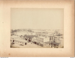 BREST VUE DE LA RADE ET DU PORT DE COMMERCE  FIN 19em PHOTO ORIGINALE SUR CARTON 23x18CM FORMAT PHOTO 16X12CM - Anciennes (Av. 1900)