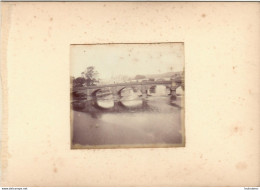 PONTS DE STIRLING ECOSSE CLICHE PRIS DU TRAIN  FIN 19em PHOTO ORIGINALE 8x7CM COLLEE SUR CARTON DE 18x13cm - Oud (voor 1900)