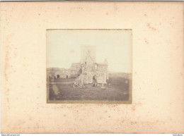 ILE D'IONA ECOSSE LA CATHEDRALE  FIN 19em PHOTO ORIGINALE 8x7CM COLLEE SUR CARTON DE 18x13cm - Antiche (ante 1900)