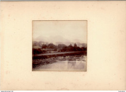 LE BEN-NEVIS ECOSSE CANAL CALEDONIEN FIN 19em PHOTO ORIGINALE 8x7CM COLLEE SUR CARTON DE 18x13cm - Oud (voor 1900)
