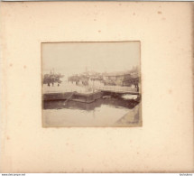 LIVERPOOL QUAI FLOTTANT  FIN 19em PHOTO ORIGINALE 8x7CM COLLEE SUR CARTON DE 18x13cm - Old (before 1900)