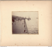 LIVERPOOL QUAI FLOTTANT  FIN 19em PHOTO ORIGINALE 8x7CM COLLEE SUR CARTON DE 18x13cm - Alte (vor 1900)