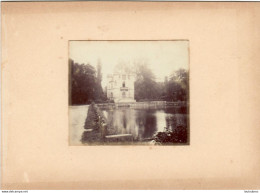 COYE LA FORET ETANG DE COMMELLES CHATEAU DE LA REINE BLANCHE FIN 19em PHOTO ORIGINALE  8.50X7CM  SUR CARTON DE 18X13CM - Oud (voor 1900)