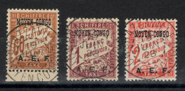 Congo - Taxe YV 8 / 9 / 10 Oblitérés Plein Centre , Cote 13 Euros - Used Stamps