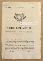 ● Victor Emmanuel II Fascicule / Journal 3p De 1853 Roi De Sardaigne Chypre Jérusalem N°1061 Stupinis Chambéry - Historische Dokumente
