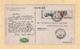 Madagascar - 1955 - Carte Plasmarine Ionyl - Dans Le Sillage De Bougainville - Zebu - Lettres & Documents