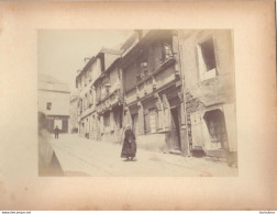 SAINT BRIEUC RUE FARDEL   PHOTO ORIGINALE SUR CARTON 23 X 18 CM FORMAT PHOTO 17 X 12.50 CM - Old (before 1900)