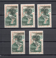 MAURITANIE  PA N° 20D  CINQ EXEMPLAIRES   NEUF SANS CHARNIERE   COTE 37.50€    OISEAUX ANIMAUX FAUNE PALUDISME - Mauritanië (1960-...)