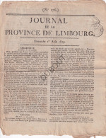 Limburg, Maastricht - Krant Journal De La Province De Limbourg 1819  (V3125) - Antique