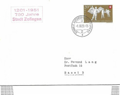 125 - 96 - Enveloppe Avec Oblit Spéciale "1201-1951 750 Jahre Stadt Zofingen" - Postmark Collection