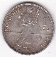 Roumanie 1 Leu 1914 Carol I , En Argent, KM# 42, SUP/AU - Romania