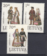 LITHUANIA 1995 National Costumes MNH(**) Mi 581-583 #Lt1138 - Lituania