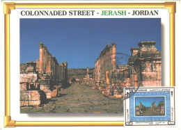 JORDAN POATCARD - SET JERASH 1999 WITH STAMPS-MX.C RAAAAAAARE - Jordanie