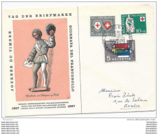125 - 42 - Enveloppe Suisse Avec Oblit Spéciale "Journée Du Timbre  1957 Basel" - Día Del Sello