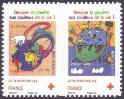 France Autoadhésif ** N°  237 Et 238 Ou 4306 Et 4307 Paire - Croix Rouge 2008, Dessine La Planète Aux Couleurs De La Vie - Unused Stamps
