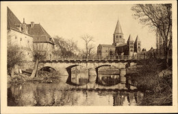 CPA Paray Le Monial Saône Et Loire, La Bourbince, Die Brücke Und Die Basilika - Sonstige & Ohne Zuordnung