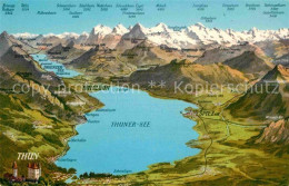 12822057 Thun BE Panoramakarte Thuner See Thun - Andere & Zonder Classificatie